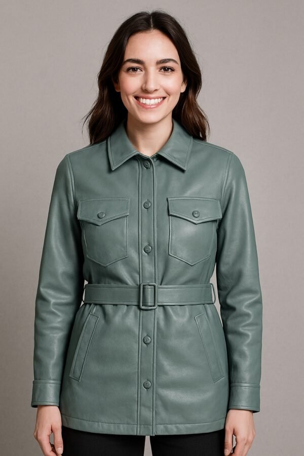 WINEBERRY Women's Amazing Fashionable 4 Pocket Leather Jacket 100 % Premium Leather