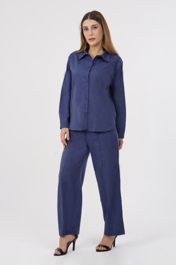 Wineberry Women’s Indigo Co-Ord Set – Comfortable 100% Lycra