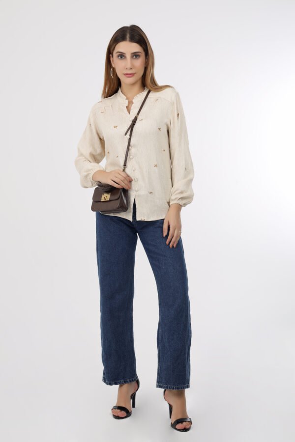 Wineberry Women’s Beige Top – Comfortable 100% Polyamide Lycra