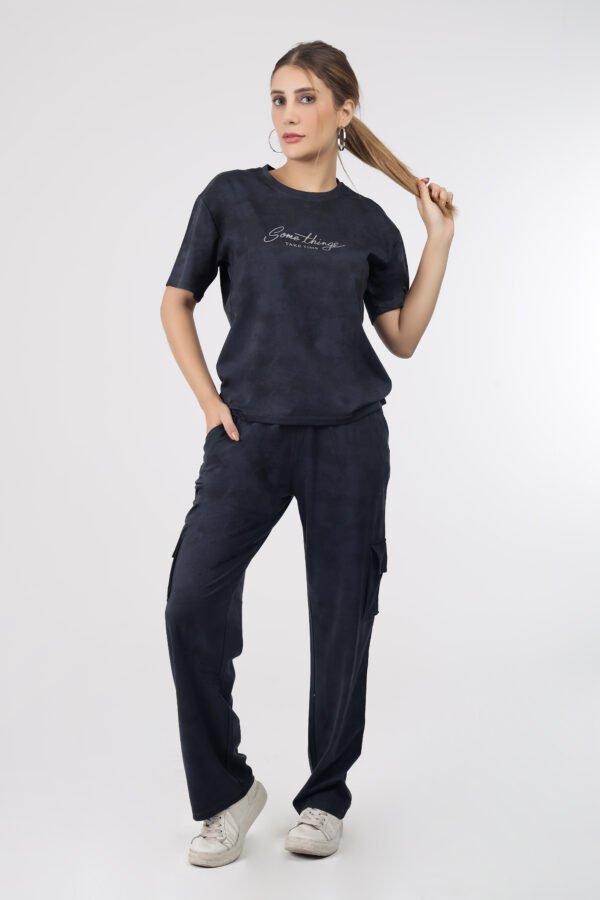 Wineberry Women’s Navy Co-Ord Set – Comfortable 100% Tencel Lycra