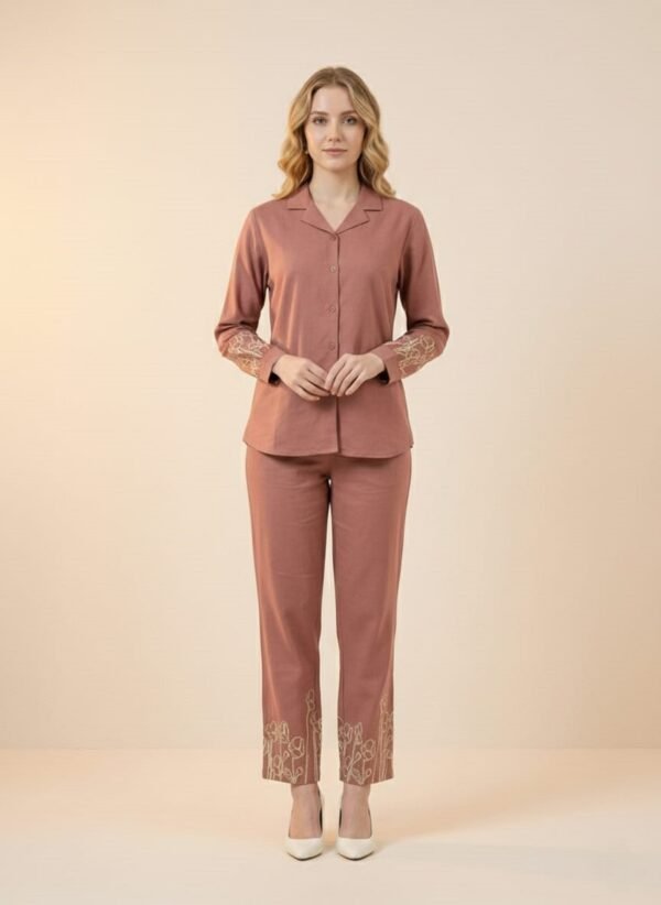 WINEBERRY Women's Stylish with our elegant Women Cord Set Viscose Slub Lycra fabric